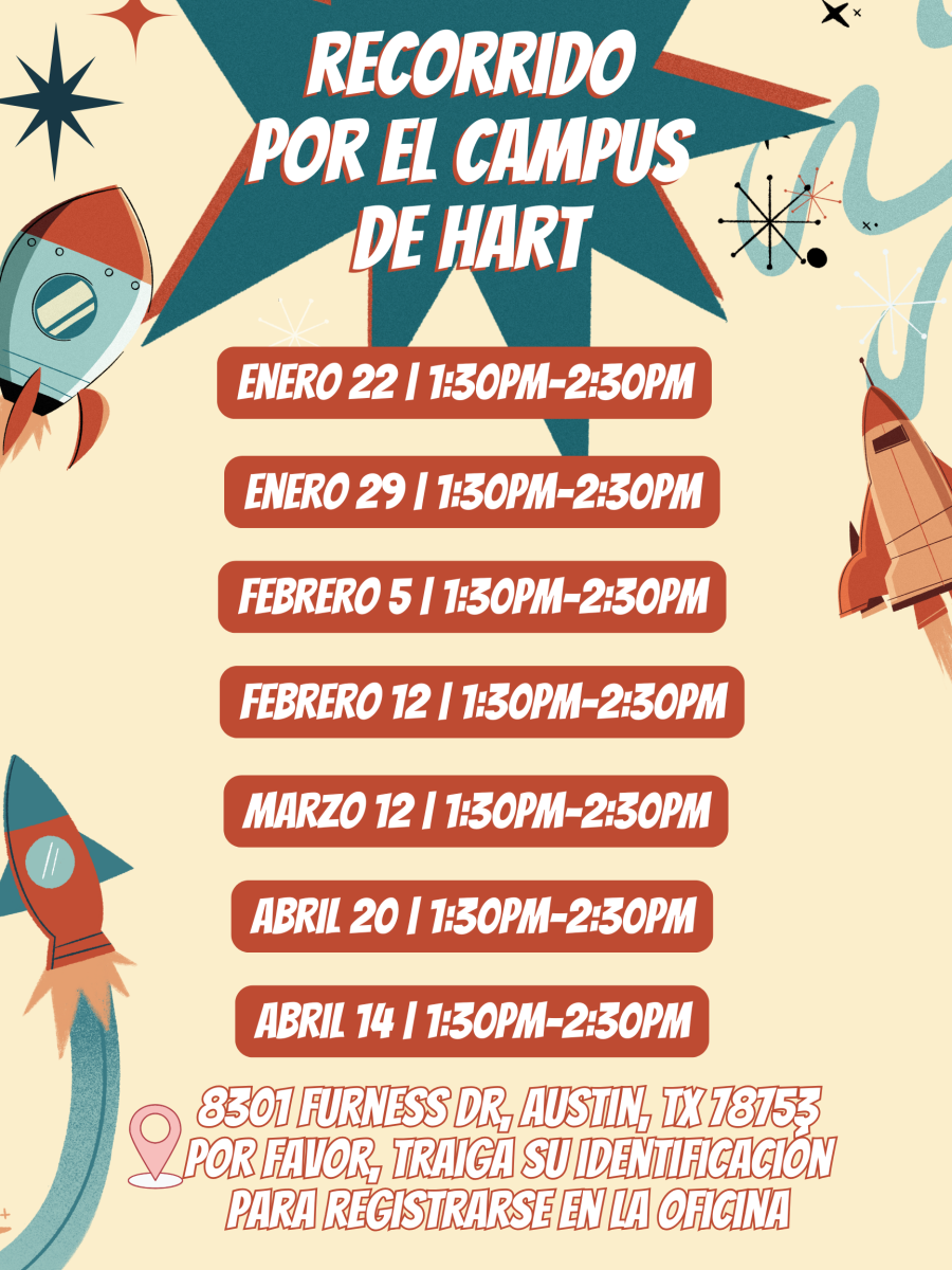 Folleto con las fechas de la gira por el campus de Hart